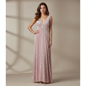 Together Blush Maxi Dress with Lace Detail